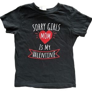 3T Black Kids T-Shirt - 'Sorry Girls, Mom is My Valentine'